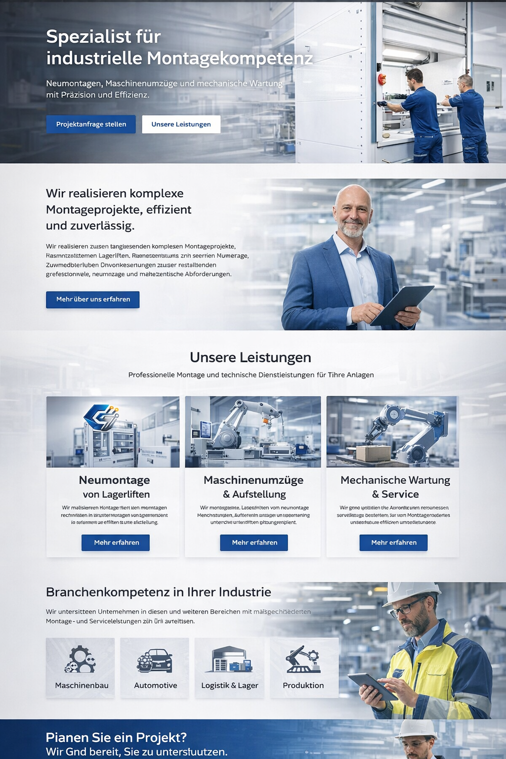 Maschinenaufstellung